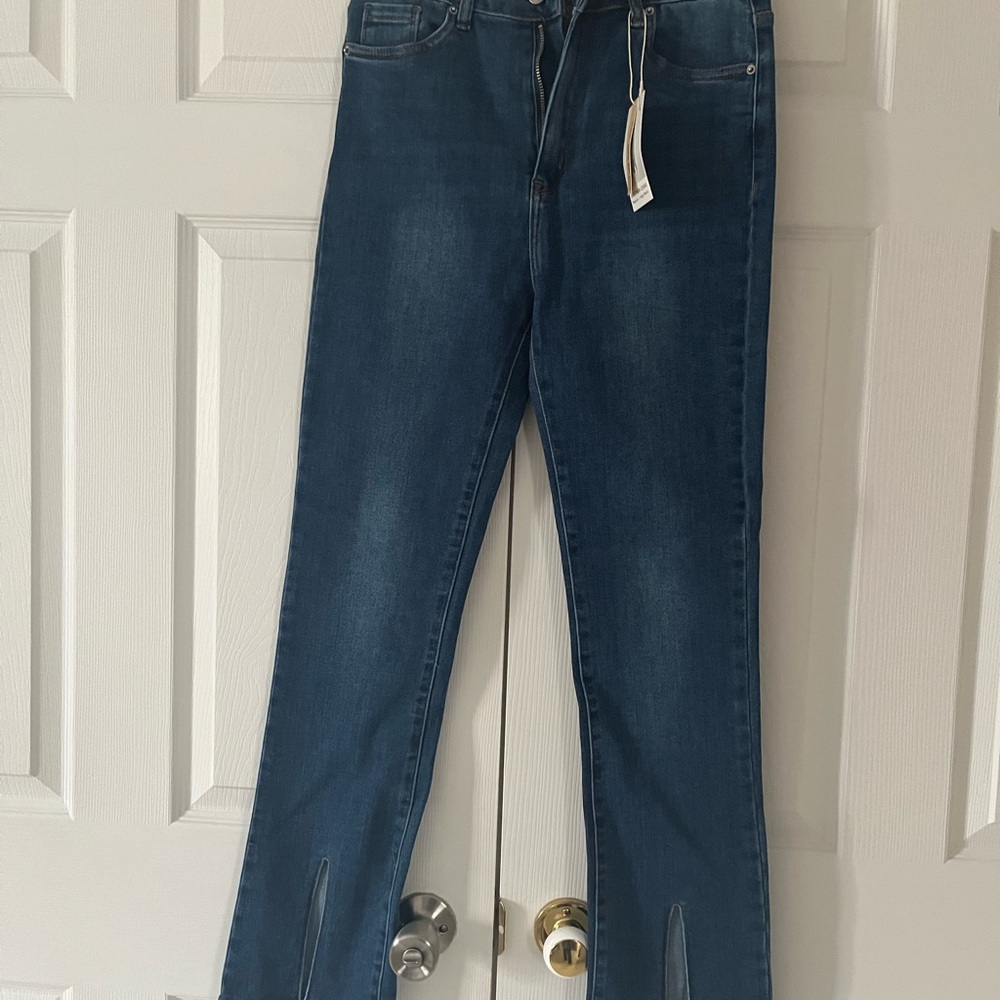 Blue Flare Wide Leg Jeans Classic Style